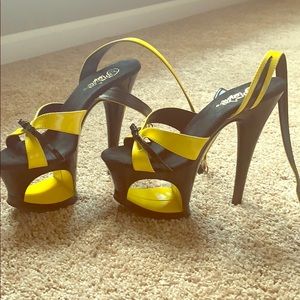 Black and yellow heels